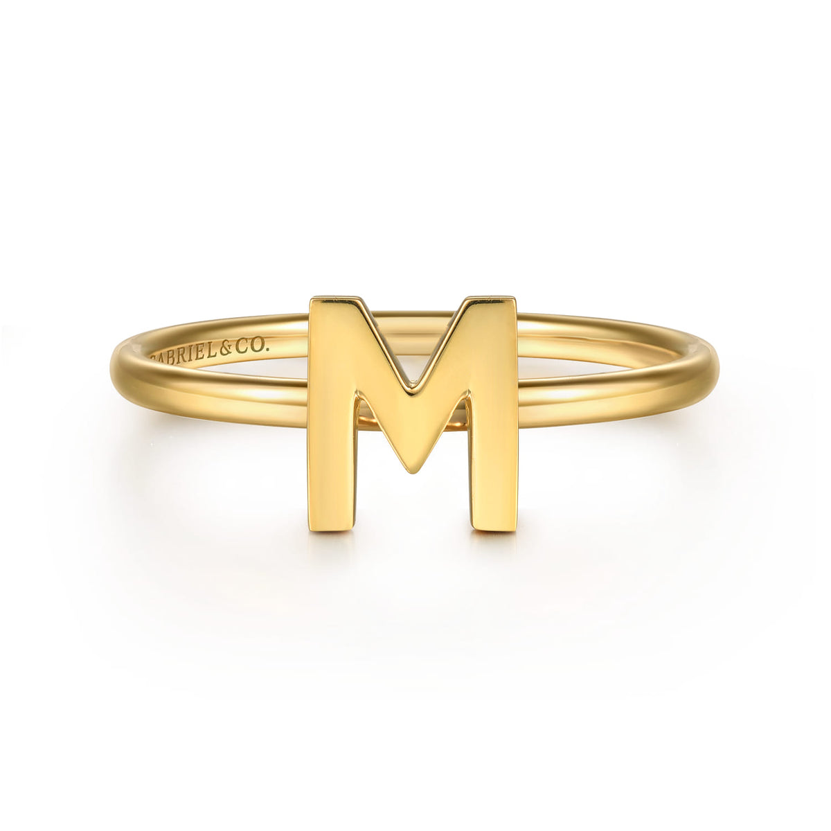 14K Yellow Gold Initial M Stackable Ring — Gabriel & Co. LR52879M-Y4JJJ