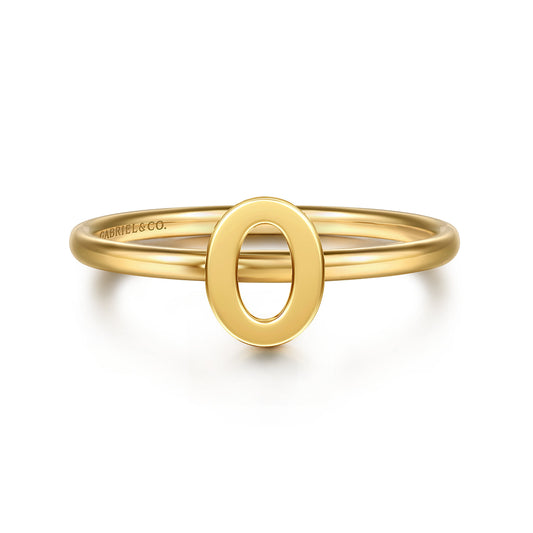 14K Yellow Gold Initial O Stackable Ring — Gabriel & Co. LR52879O-Y4JJJ