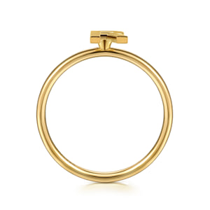 14K Yellow Gold Initial R Stackable Ring — Gabriel & Co. LR52879R-Y4JJJ