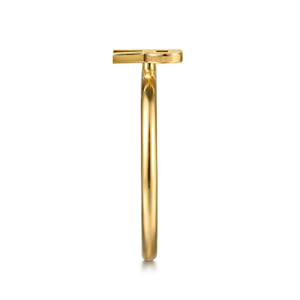 14K Yellow Gold Initial R Stackable Ring — Gabriel & Co. LR52879R-Y4JJJ