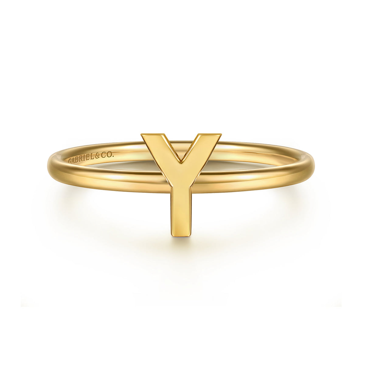 14K Yellow Gold Initial Y Stackable Ring — Gabriel & Co. LR52879Y-Y4JJJ