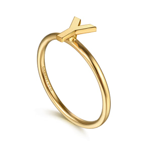 14K Yellow Gold Initial Y Stackable Ring — Gabriel & Co. LR52879Y-Y4JJJ