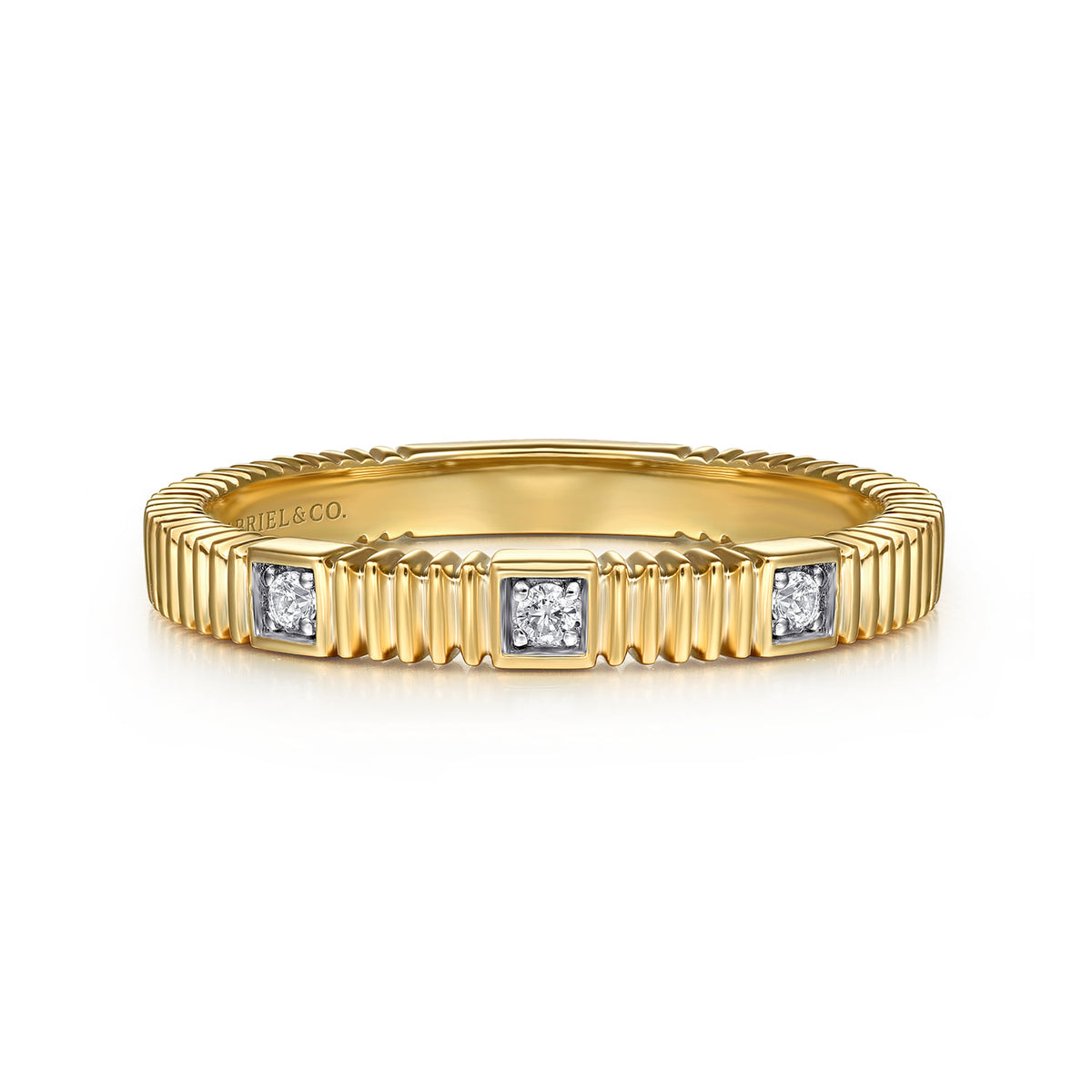 Stackable Ring 14K Yellow Gold Diamond 0.04ct — Gabriel & Co. LR52880Y45JJ