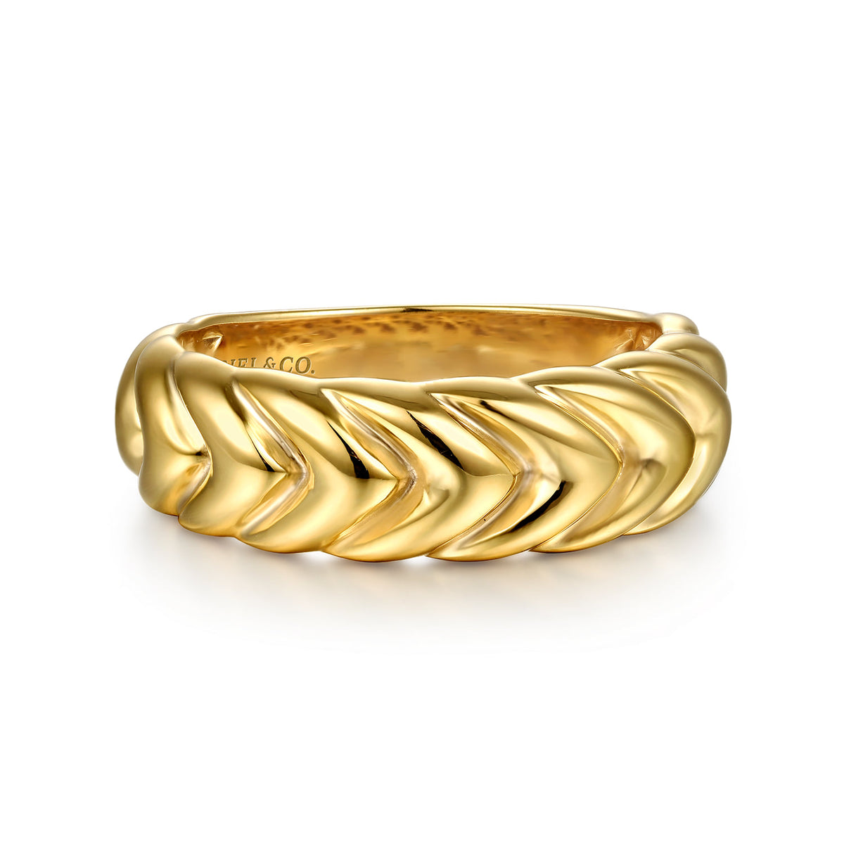 14K Yellow Gold Shrimp Bold Stackable Cigar Band — Gabriel & Co. LR52910Y4JJJ