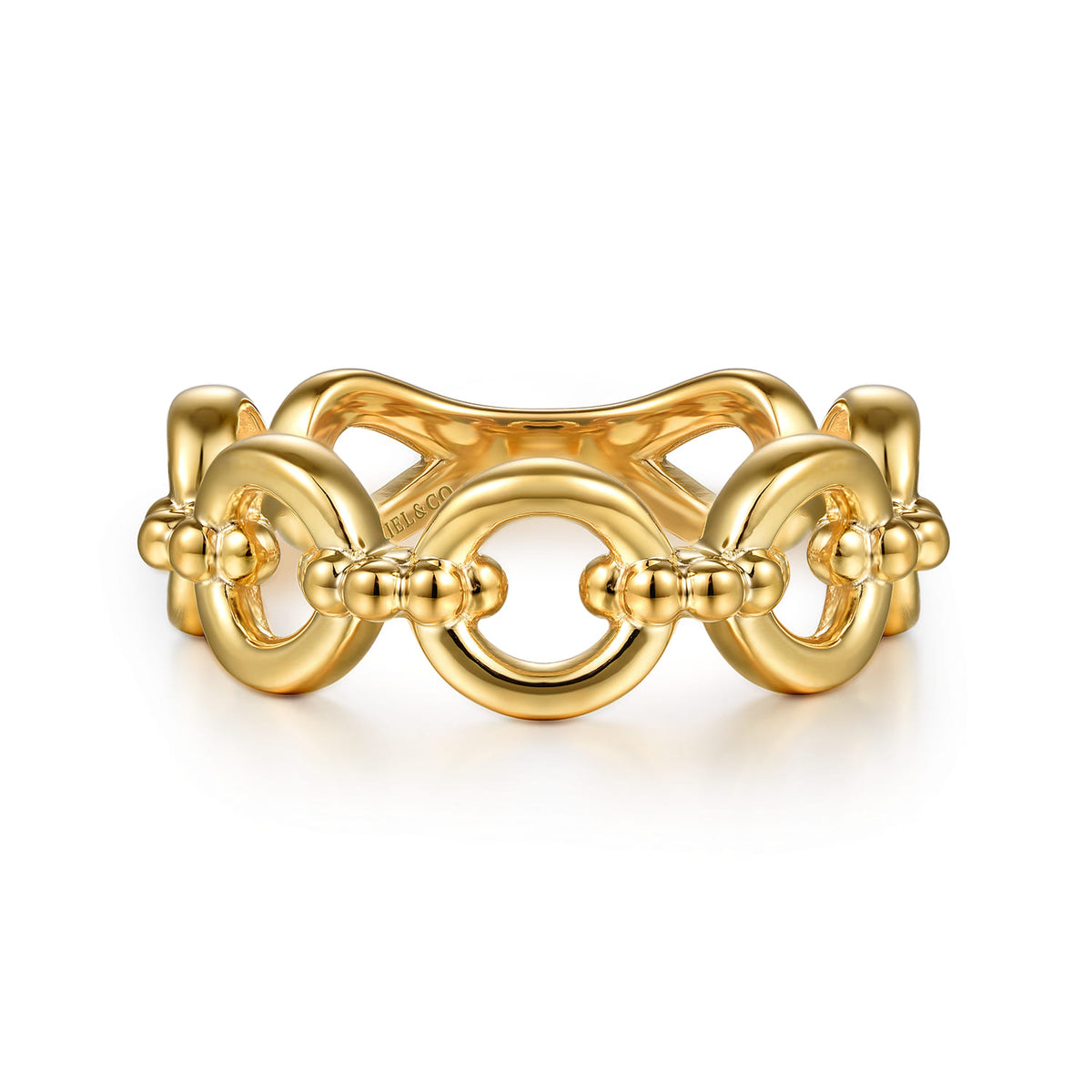 14K Yellow Gold Bujukan Round Link Bold Stackable — Gabriel & Co. LR52913Y4JJJ