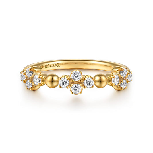 Stackable Ring 14K Yellow Gold Diamond Clover 0.25ct Bujukan — Gabriel & Co. LR52921Y45JJ