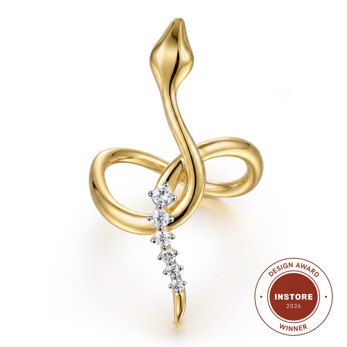 14K Yellow Gold Diamond Snake Twisted Ring — Gabriel & Co. LR52974Y45JJ