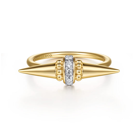 14K Yellow Gold Bujukan and Diamond Bullet Fashion Ring — Gabriel & Co. LR52995Y45JJ