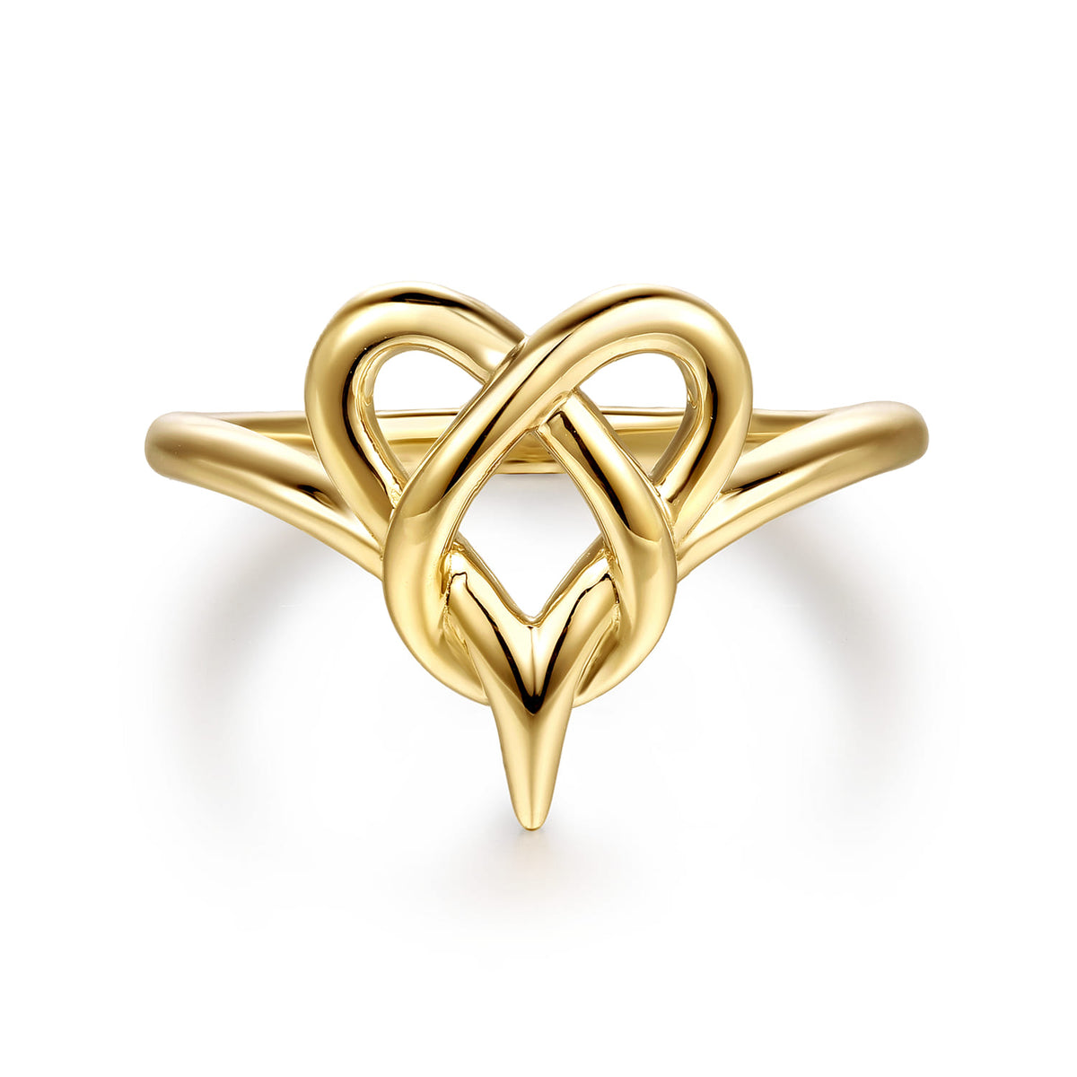 14K Yellow Plain Gold Heart Infinity Ring — Gabriel & Co. LR53016Y4JJJ