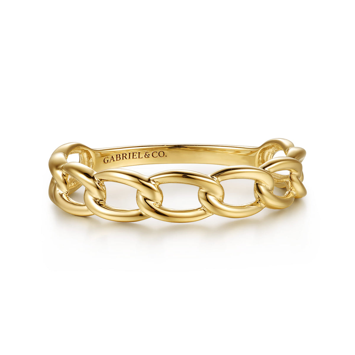14K Yellow Plain Gold Link Chain Stackable Ring — Gabriel & Co. LR53024Y4JJJ