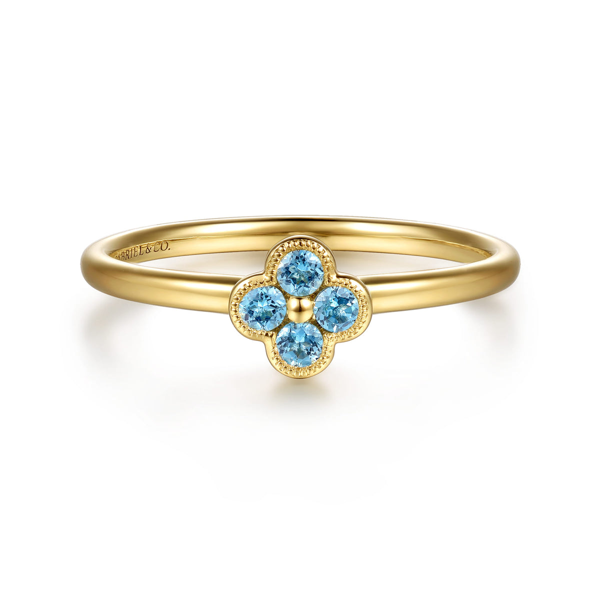 14K Yellow Gold Blue Topaz Stackable Ring — Gabriel & Co. LR53028Y4JBT