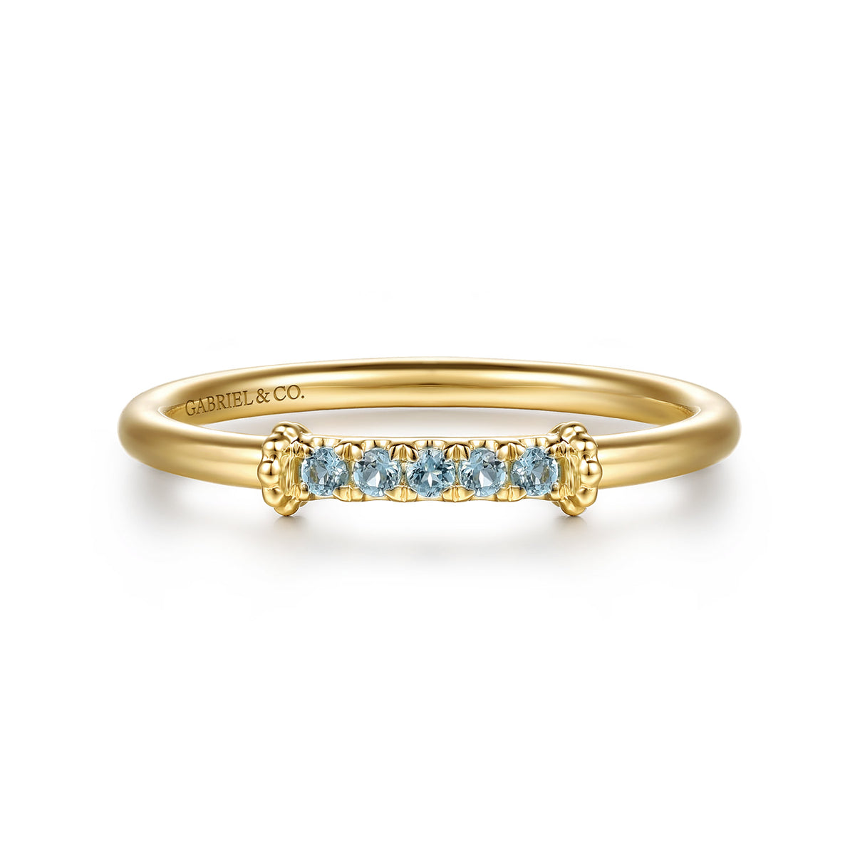 14K Yellow Gold Bujukan and Blue Topaz Stackable Ring — Gabriel & Co. LR53032Y4JBT