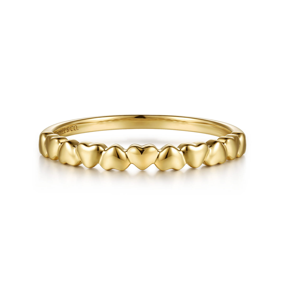 14K Yellow Plain Gold Heart Stackable Ring — Gabriel & Co. LR53049Y4JJJ