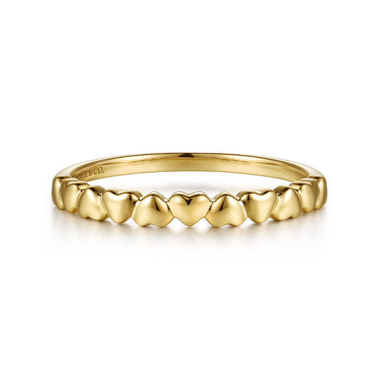 14K Yellow Plain Gold Heart Stackable Ring — Gabriel & Co. LR53049Y4JJJ
