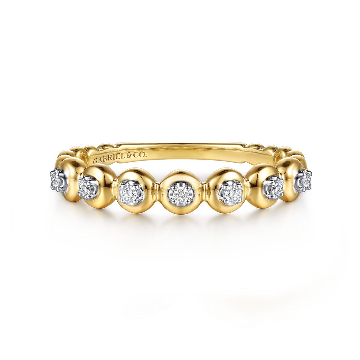 14K White & Yellow Gold Diamond Stackable Ring — Gabriel & Co. LR53066M45JJ