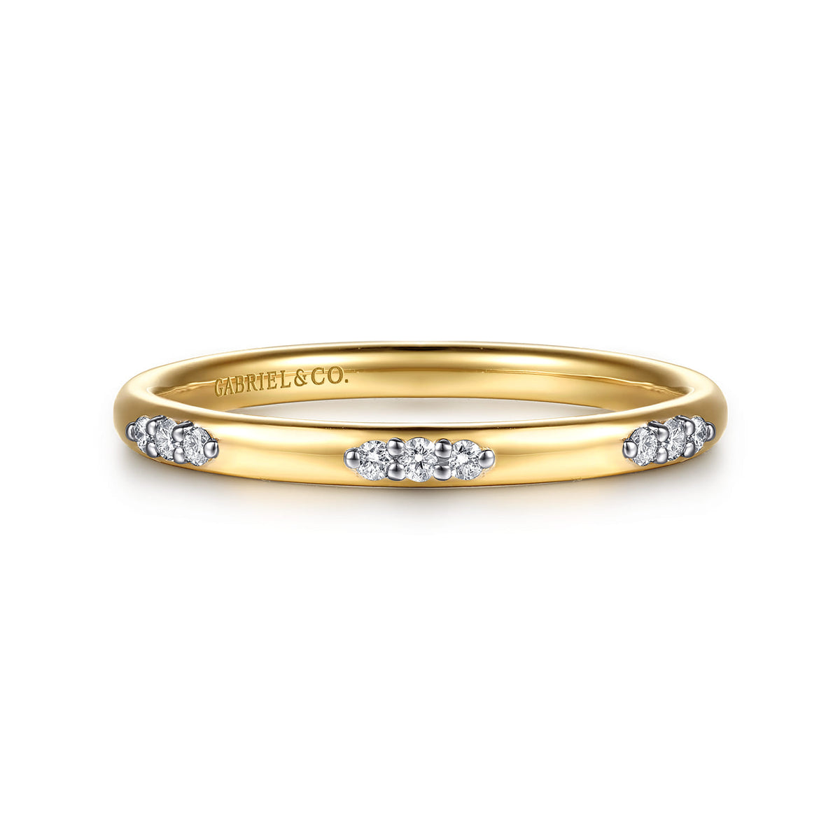 14K Yellow Gold Diamond Stackable Ring — Gabriel & Co. LR53067Y45JJ