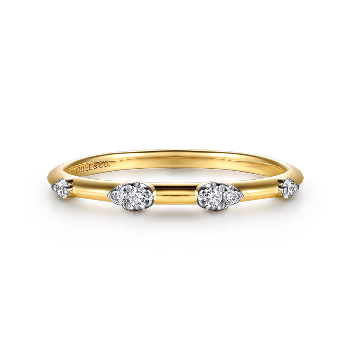 14K Yellow Gold Diamond Stackable Ring — Gabriel & Co. LR53068Y45JJ