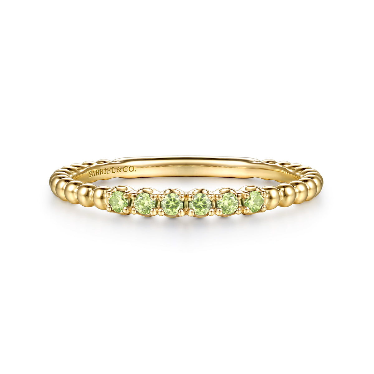 14K Yellow Gold Bujukan Bead and Peridot Stackable Ring — Gabriel & Co. LR53084Y4JPE