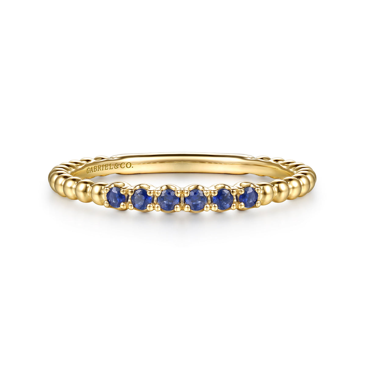 14K Yellow Gold Bujukan Bead and Sapphire Stackable Ring — Gabriel & Co. LR53084Y4JSA