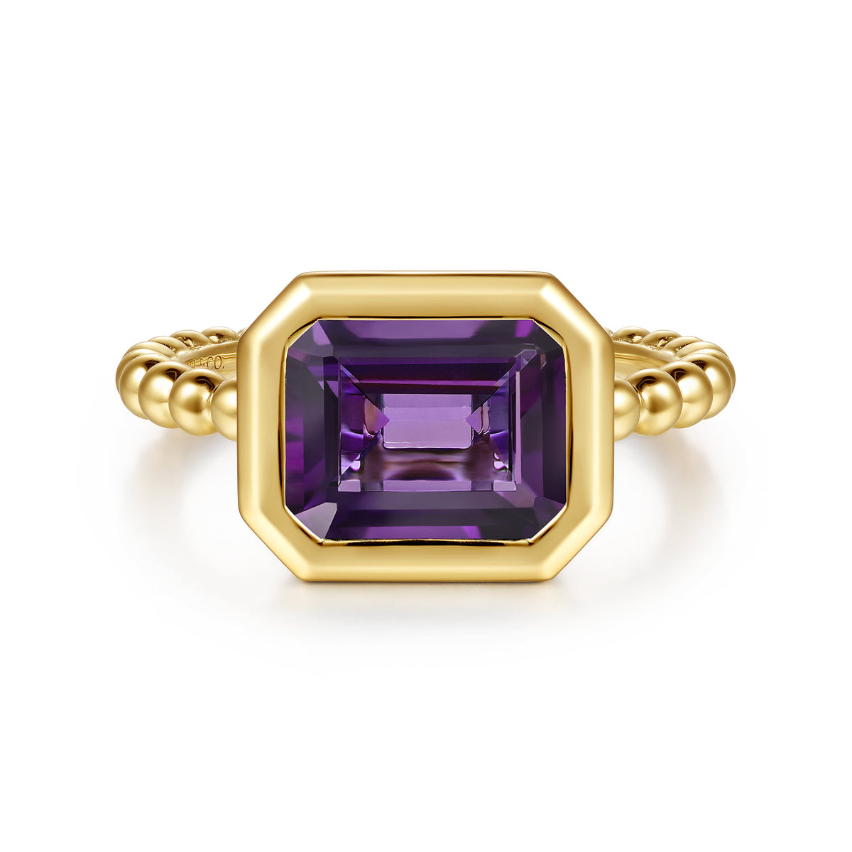 14K Yellow Gold Bujukan and Amethyst Stackable Ring — Gabriel & Co. LR53090Y4JAM