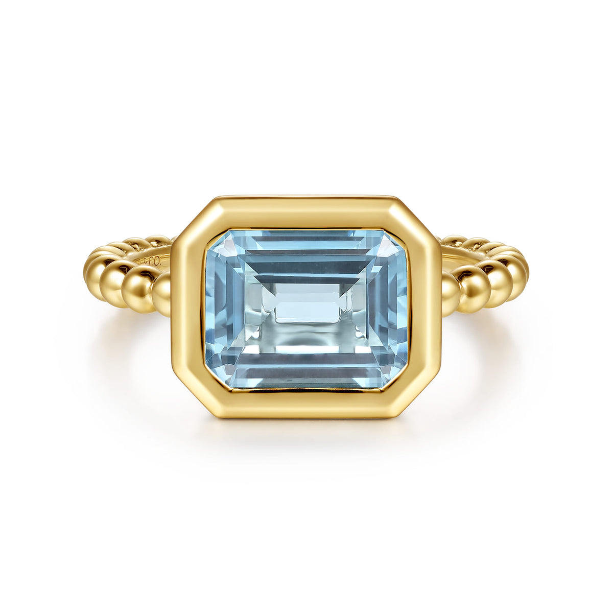 14K Yellow Gold Bujukan and Aquamarine Stackable Ring — Gabriel & Co. LR53090Y4JAQ