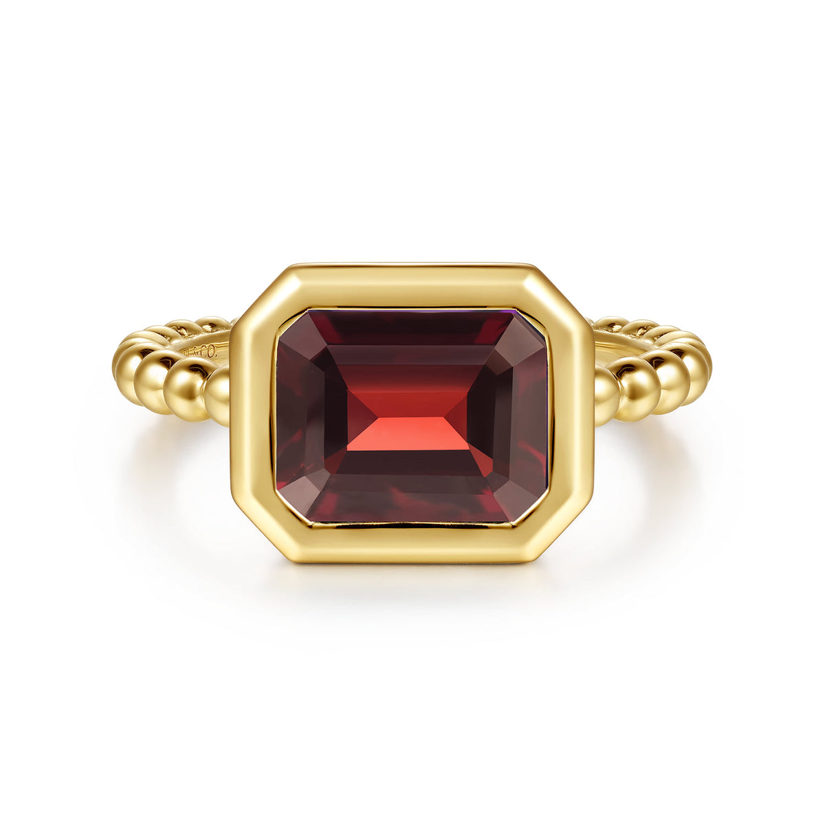 14K Yellow Gold Bujukan and Garnet Stackable Ring — Gabriel & Co. LR53090Y4JGN