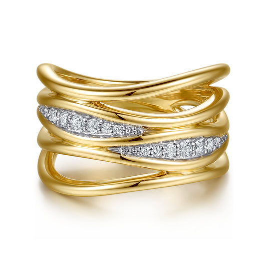 14K Yellow Gold Diamond Easy Stackable Ring — Gabriel & Co. LR53093Y45JJ