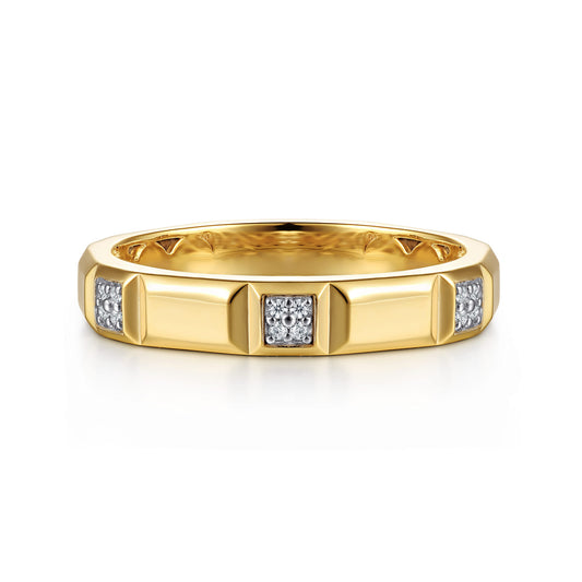 14K Yellow Gold Diamond and Half Cube Stackable Ring — Gabriel & Co. LR53098Y45JJ