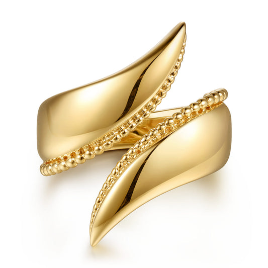 14K Yellow Gold Bujukan Curved Bypass Ring — Gabriel & Co. LR53111Y4JJJ