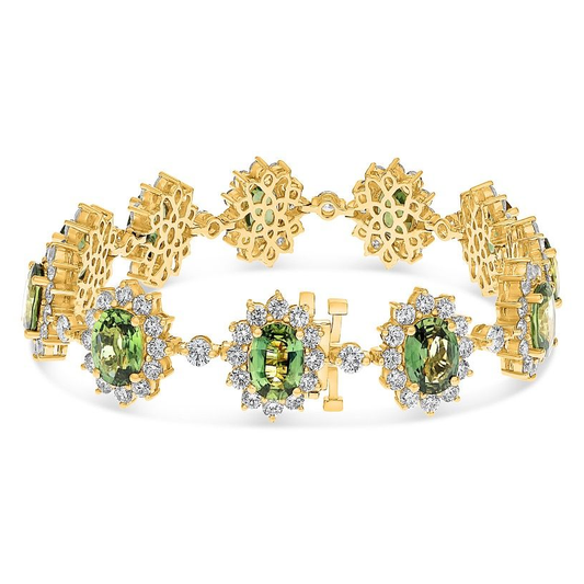 Oval Green Sapphire Bracelet — view 1