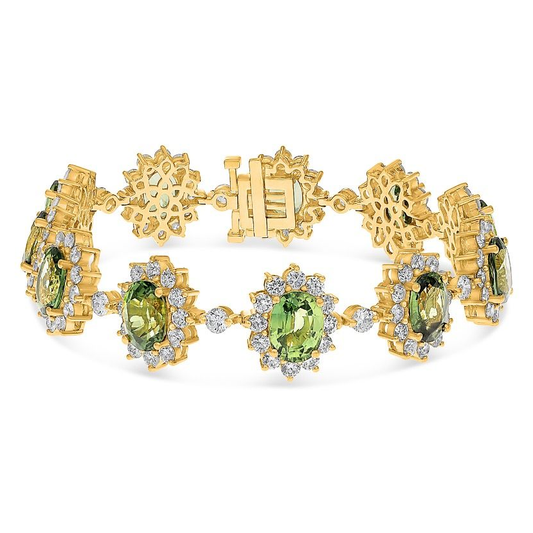 Oval Green Sapphire Bracelet — view 2