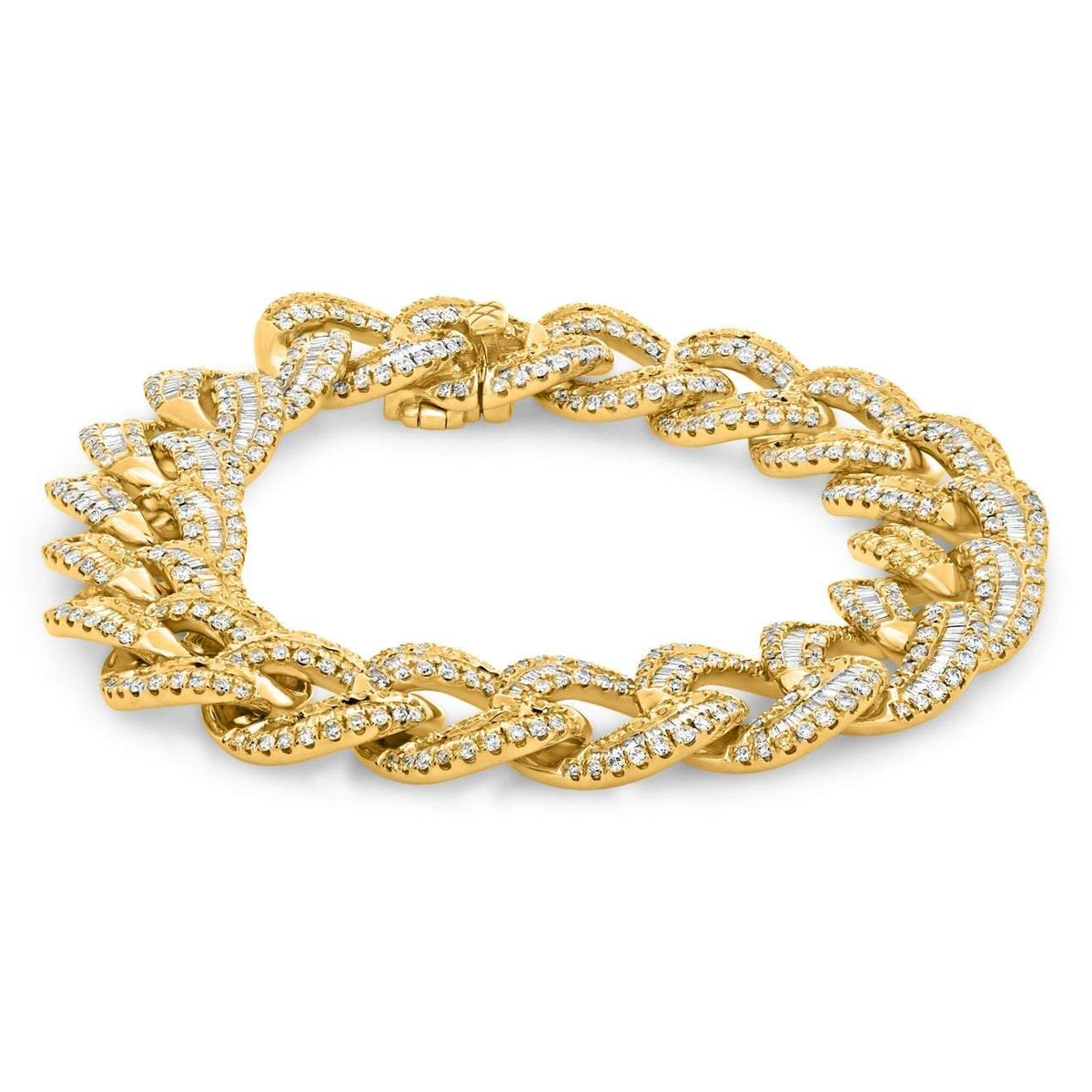 Yellow Gold Chain Diamond Bracelet — view 1