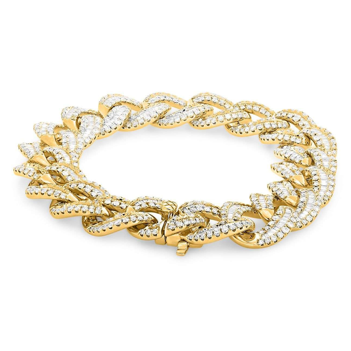 Yellow Gold Chain Diamond Bracelet — view 2