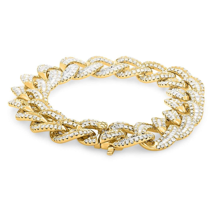 Yellow Gold Chain Diamond Bracelet — view 2