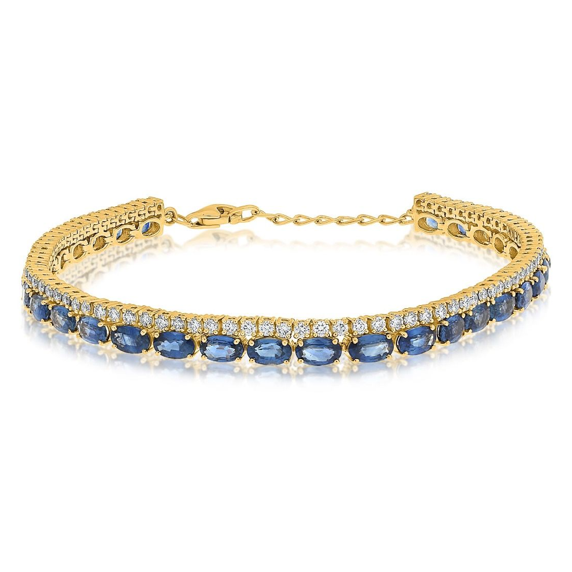 Yellow Gold 8.00 ct Sapphire Bracelet — view 1