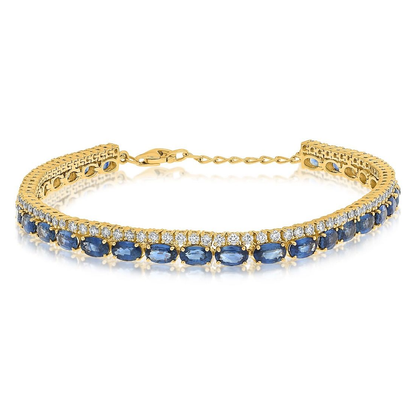 Yellow Gold 8.00 ct Sapphire Bracelet — view 1