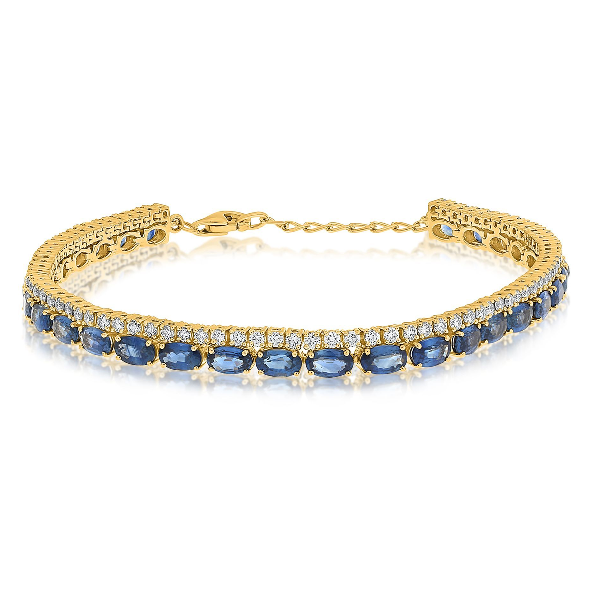 Yellow Gold 8.00 ct Sapphire Bracelet — view 2