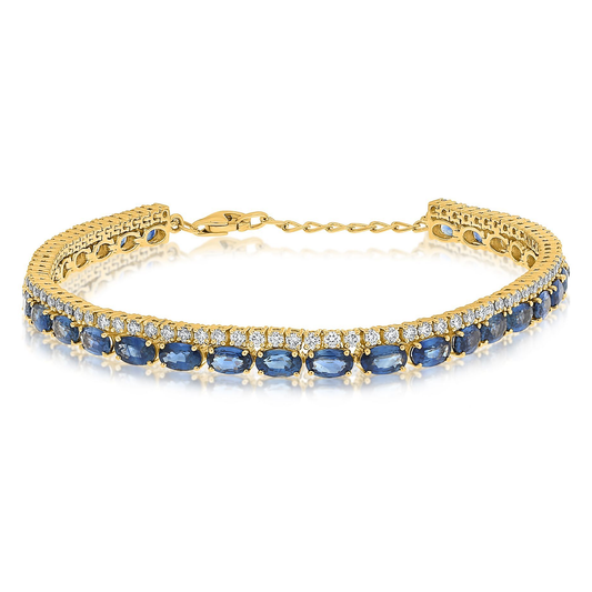 Yellow Gold 8.00 ct Sapphire Bracelet — view 2