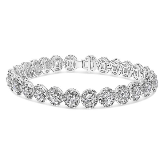 Platinum Oval Diamond Bracelet — view 2