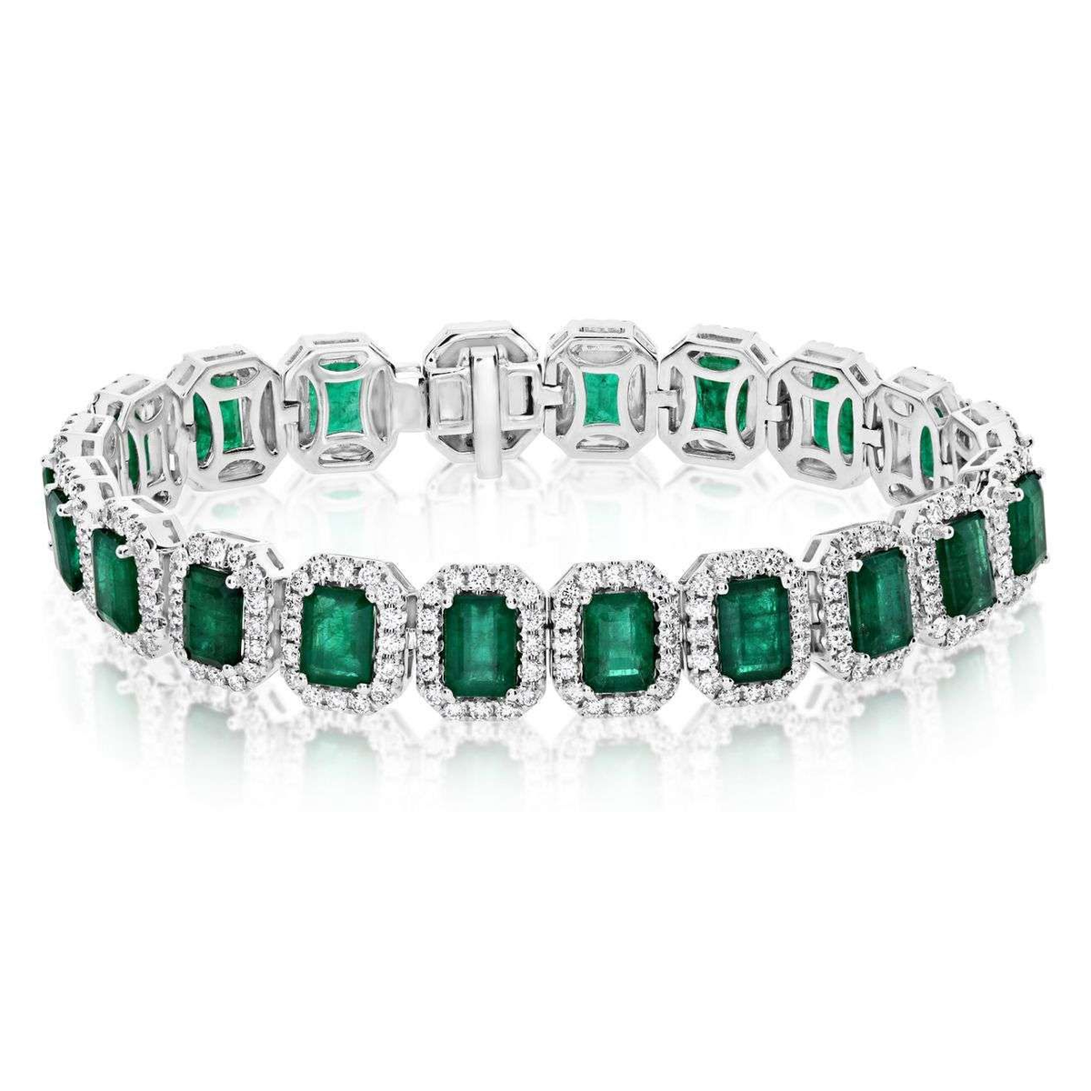 Emerald Cut Emerald Bracelet — view 1