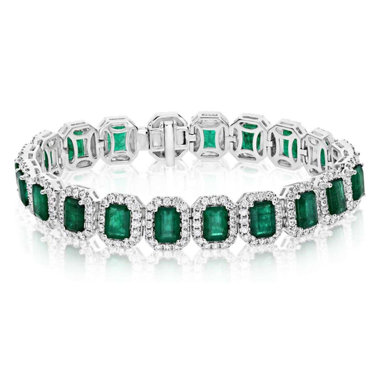 Emerald Cut Emerald Bracelet — view 1
