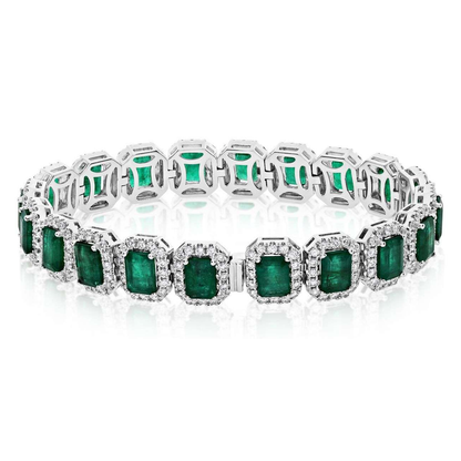 Emerald Cut Emerald Bracelet — view 2