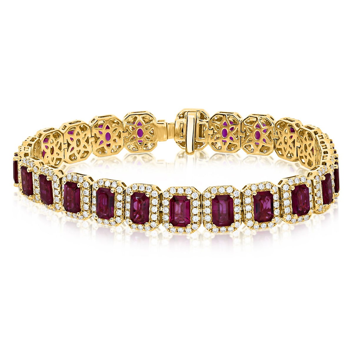 Emerald Cut Ruby Bracelet — view 1