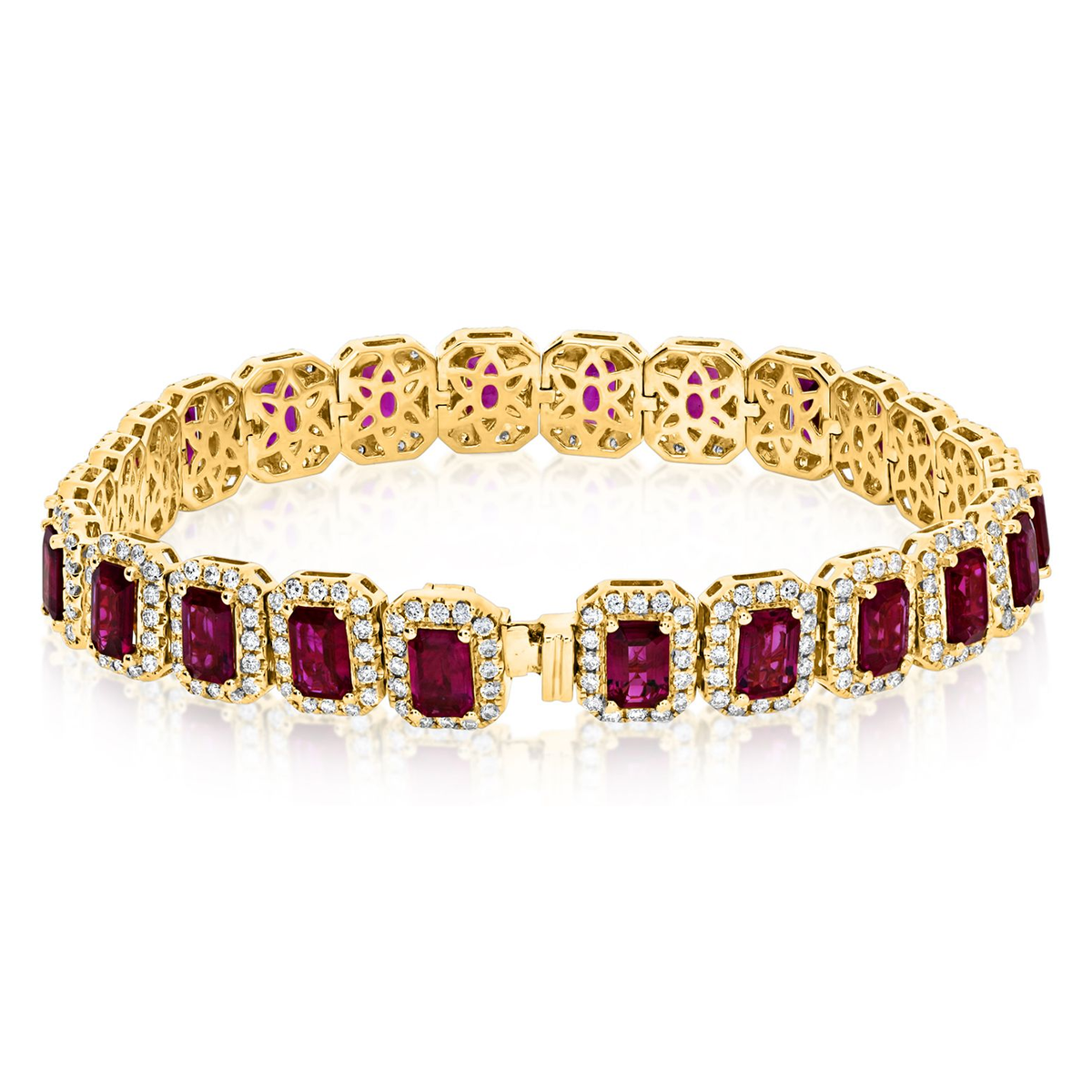 Emerald Cut Ruby Bracelet — view 2