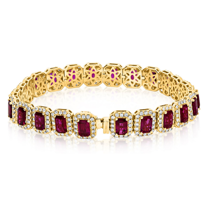 Emerald Cut Ruby Bracelet — view 2