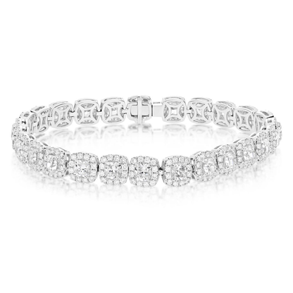 Platinum White Gold Emerald & Diamond Bracelet — view 1