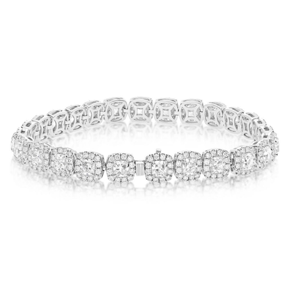 Platinum White Gold Emerald & Diamond Bracelet — view 2