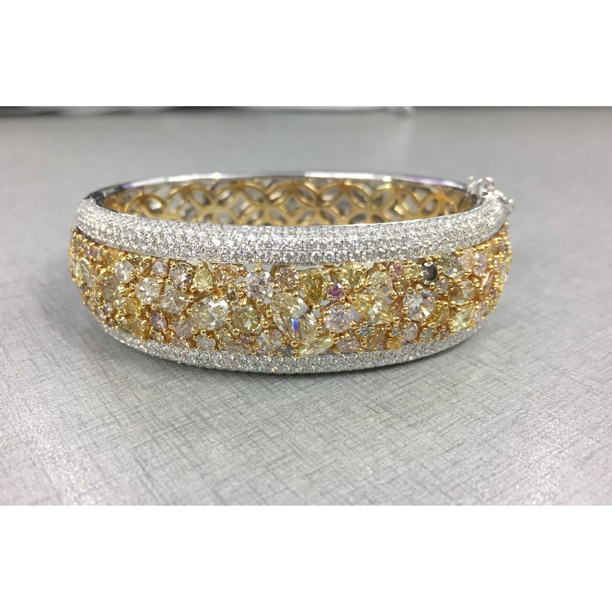 Mixed Shape Fancy Yellow Bangle — view 1