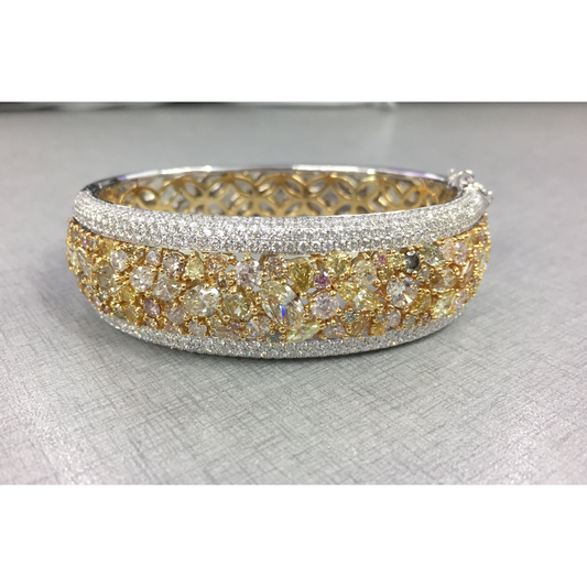 Mixed Shape Fancy Yellow Bangle — view 1