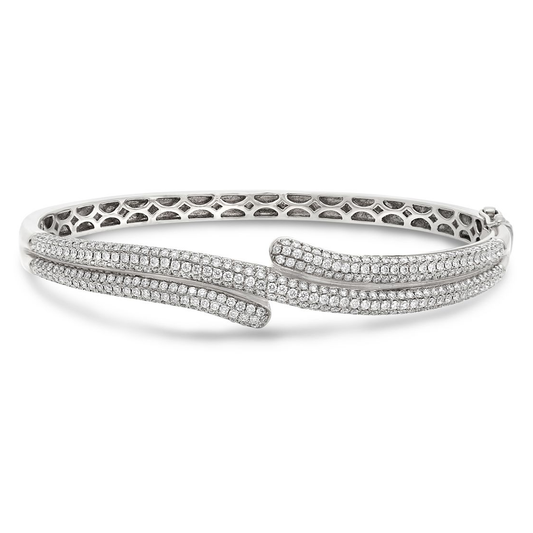 White Gold Pave Bypass Bangle — view 2